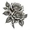 dead roses with cloudes and a date tattoo tattoo design idea