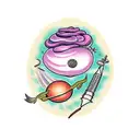 onion planet tattoo design idea