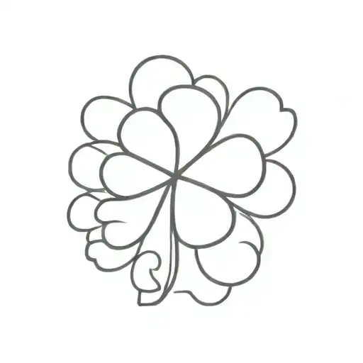lucky enough with 4 leaf clover tattoo design idea