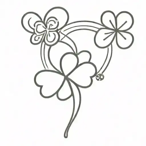 lucky enough words with 4 leaf clover tattoo design idea