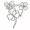 lucky enough words with 4 leaf clover tattoo design idea