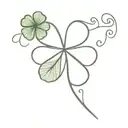 lucky enough words with 4 leaf clover tattoo design idea