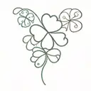 lucky enough words with 4 leaf clover tattoo design idea