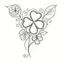 lucky enough words with 4 leaf clover tattoo design idea