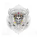 aries, persia, arm sleeve tattoo design idea