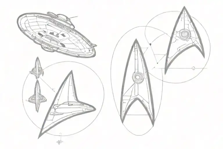 star trek enterprise ship tattoo design idea