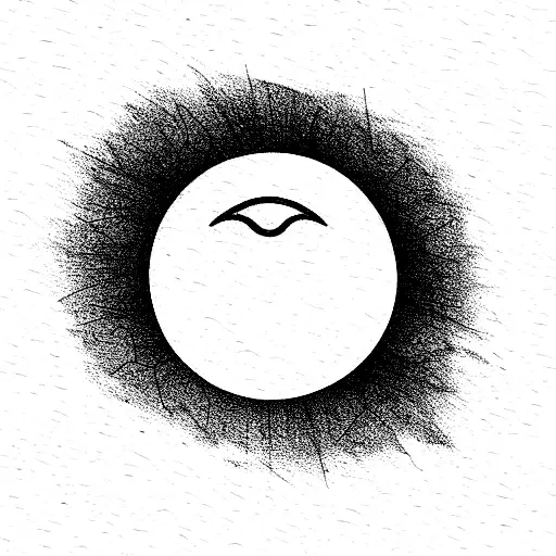 half sun with a knife as the horizon  tattoo design idea