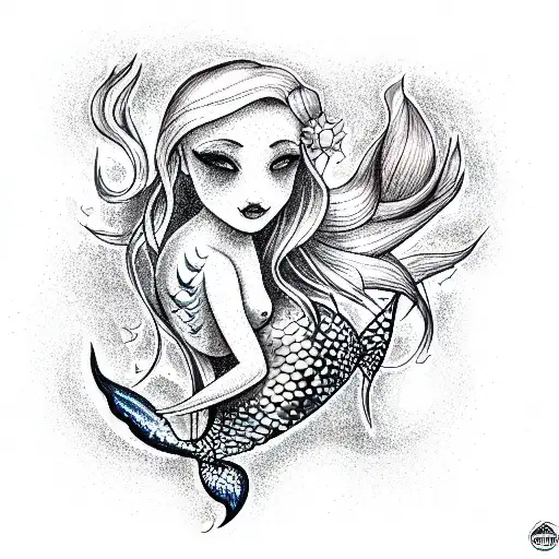 Mermaid tattoo design idea