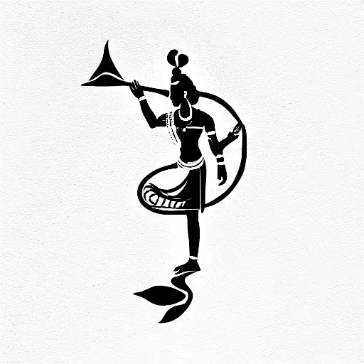 kahna written in hindi in shape of lord krishna tattoo design idea