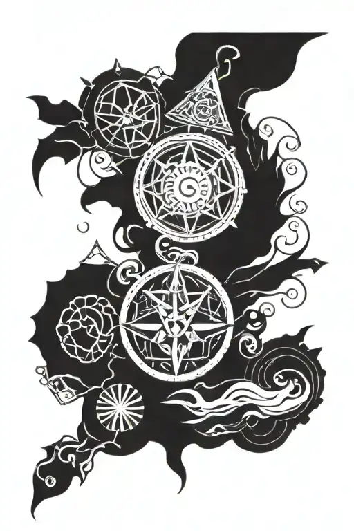 vox machina critical role mighty nine bells hells logos tattoo design idea