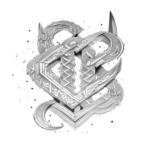 viking algiz and dagaz runes tattoo design idea