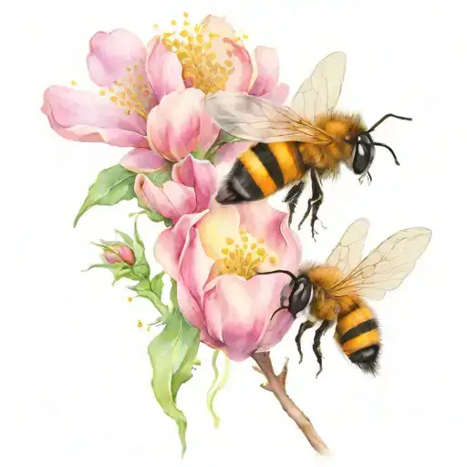 birds bees pets tattoo design idea