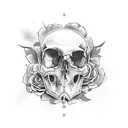cook knife woth skull and rose tattoo design idea