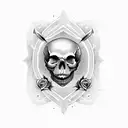  knife with skull and rose inside tattoo design idea