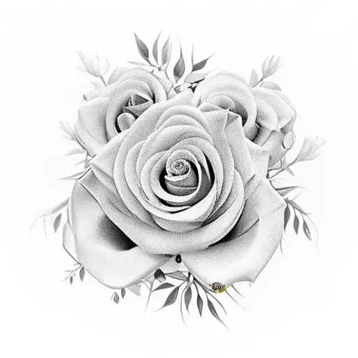 A new-school design of a bouquet of 7 different flowers, each symbolizing a different milestone in your daughter's life, with her name 'Addilyn Leigh Addison' incorporated into the design tattoo design idea