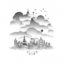 Skyline from Düsseldorf tattoo design idea