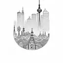 Skyline from Düsseldorf tattoo design idea