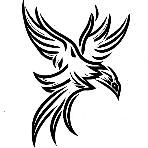  Cross Phoenix  tattoo design idea