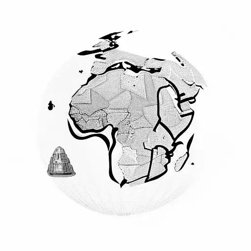 Continent of africa dipicted as the head of an Empress. With inscription "For I know the thoughts that I think toward yo tattoo design idea