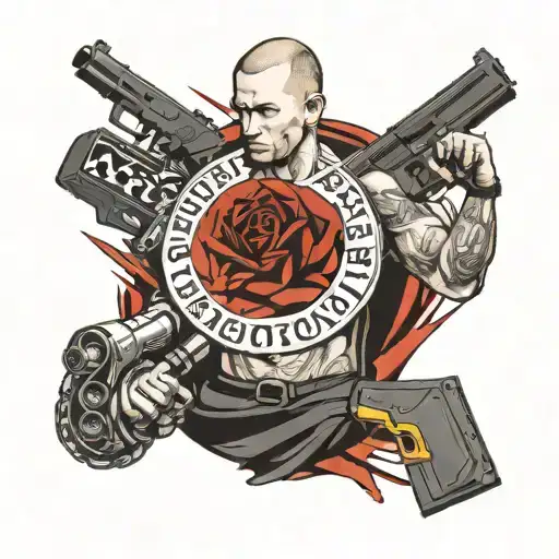 eminem, ufc, drugs, guns tattoo design idea