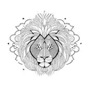 half lion and half sun tattoo design idea