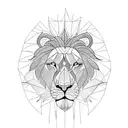 half lion and half sun tattoo design idea