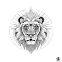 half lion and half sun tattoo design idea