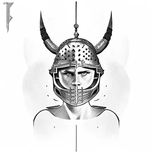 gladiator helmet  tattoo design idea