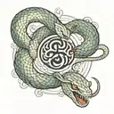 snake eating infinity creating an yin yang   tattoo design idea