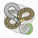 snake eating infinity creating an yin yang   tattoo design idea
