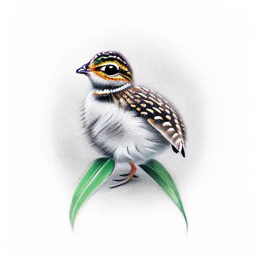 baby quail tattoo design idea