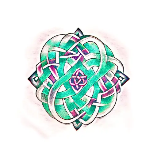 Celtic nature symbols knotwork back scotland feminine  tattoo design idea