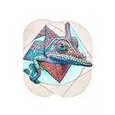 chameleon on impossible triangle  tattoo design idea