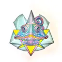 chameleon on impossible triangle  tattoo design idea