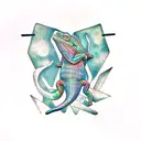 chameleon on impossible triangle  tattoo design idea