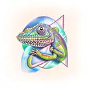 chameleon on impossible triangle  tattoo design idea