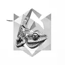 chameleon on impossible triangle  tattoo design idea