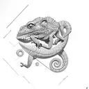 chameleon on impossible triangle  tattoo design idea