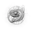 chameleon on impossible triangle  tattoo design idea