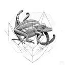 chameleon on impossible triangle  tattoo design idea