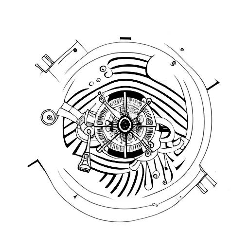 scuba diving, music, roots, compass tattoo design idea