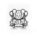 kaws x Picasso  tattoo design idea