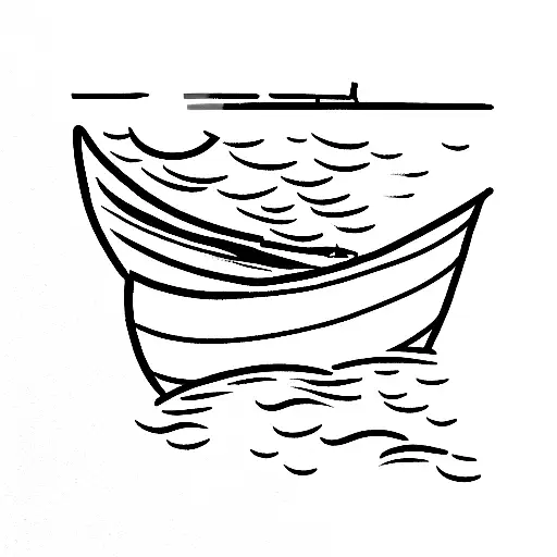  a boat longing for the sea and yet afraid. tattoo design idea