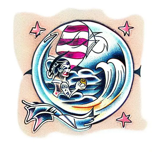 Moon tattoo design idea