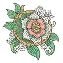 turtle and flower anklet bracelet tattoo inspired tattoo  tattoo design idea