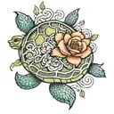 turtle and flower anklet bracelet tattoo inspired tattoo  tattoo design idea