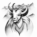 ram climbing mountain  tattoo design idea