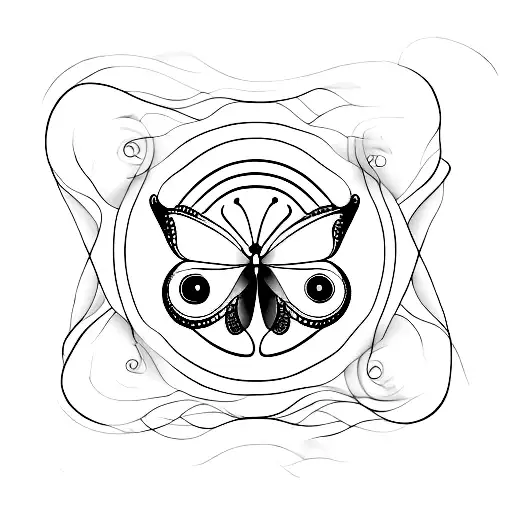 butterfly with golden ratio  tattoo design idea