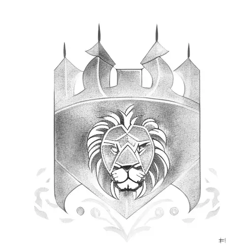 menorah and lion tattoo design idea