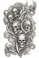 heaven and hell theme sleeve tattoo design idea